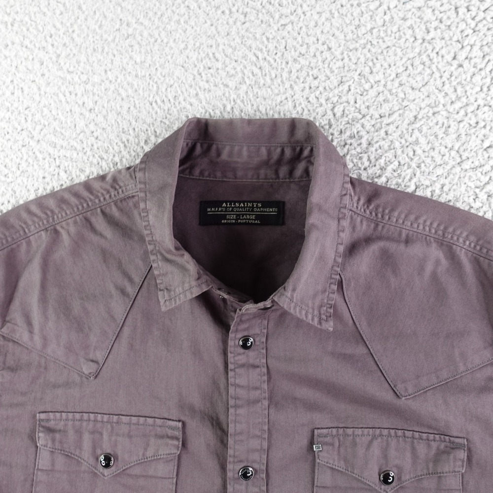 All Saints Purple Casual Button Down Shirt